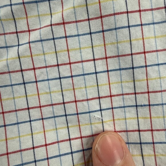 Faconnable Lightweight Red White Check Button-Down All Cotton Medium French Mens - Picture 11 of 13
